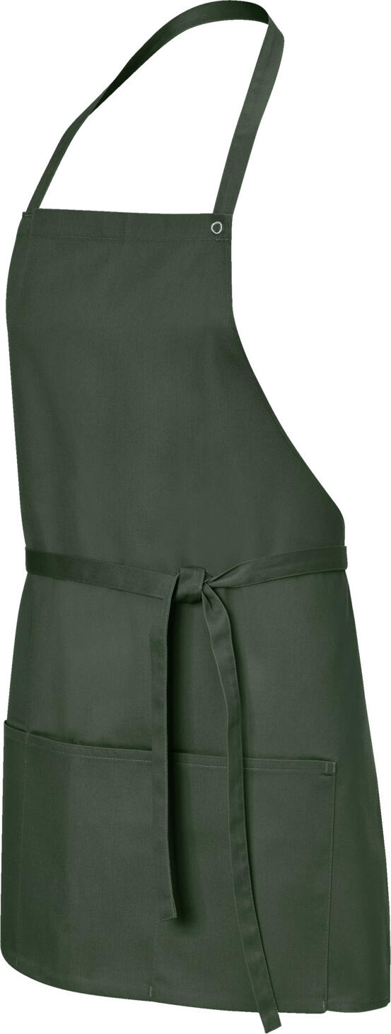 JOBELINE LUSINI Solutions GmbH Bib apron Taras 64x80 cm (LxW) Latzschürze Taras 64x80 cm (LxB) Bib apron Taras 64x80 cm (LxW); 64x80 cm (LxW); dark olive Latzschürze Taras 64x80 cm (LxB); 64x80 cm (LxB); dunkeloliv 65 % polyester, 35 % cotton. 200 g/m². 60 °C wash. Short bib apron with three-part, large patch pocket made of robust cotton-polyester blend fabric. With adjustable neck strap and waist ties to tie. Pocket dimensions: 3 pockets each 20.5x16 cm (LxW). 65 % Polyester, 35 % Baumwolle. 200 g/m². 60°-Wäsche. Kurze Latzschürze mit dreigeteilter, großer aufgesetzter Tasche aus robustem Baumwoll-Polyester Mischgewebe. Mit verstellbarem Nackenband und Taillenbändern zum Binden. Taschenmaße: 3 Taschen je 20,5x16 cm (LxB)