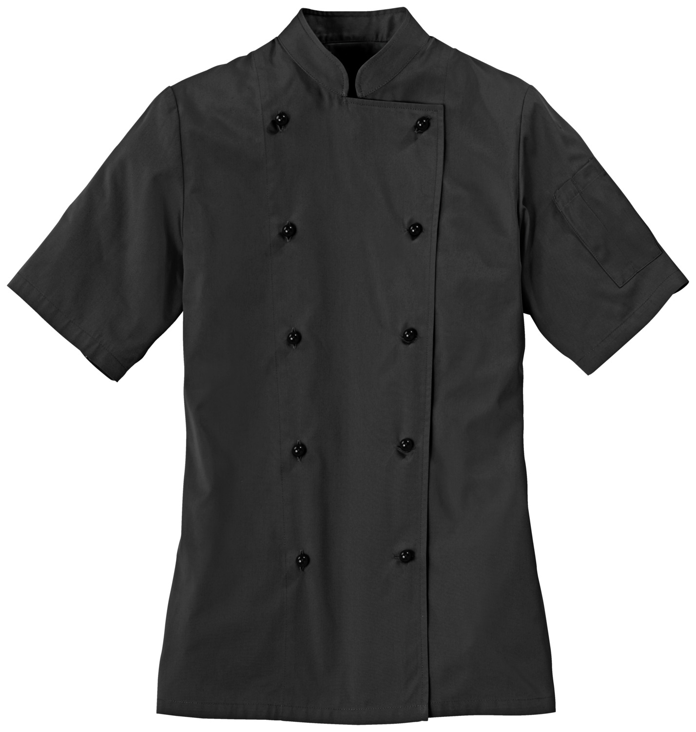 PULSIVA Milan Women's Short-Sleeved Chef's Jacket, 65% Polyester 35% Cotton, Double-Breasted with Ball Buttons, Stand-up Collar, OEKO-TEX Certified