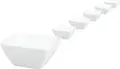 Vega Lusini Galway Porcelain Bowl Set of 6, 650 ml, White Square Tapered Bowls, Microwave and Dishwasher Safe
