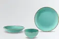 VEGA Sidina Round Porcelain Bowl, Turquoise Ceramic Look, 400ml, 12.5cm Diameter, 6 pieces, Dishwasher and Microwave Safe