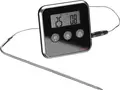 Westmark Digital Roast Thermometer, Stainless Steel Probe, 0-250°C, 17cm, with Alarm and Timer, Magnet and Fold-out Stand, Black/Silver