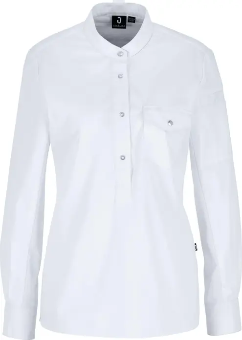 Jobeline Luca Women's Long-Sleeved Chef Shirt, 65% Polyester 35% Cotton, Stand-up Collar and Press-stud Placket, OEKO-TEX Certified Professional Workwear