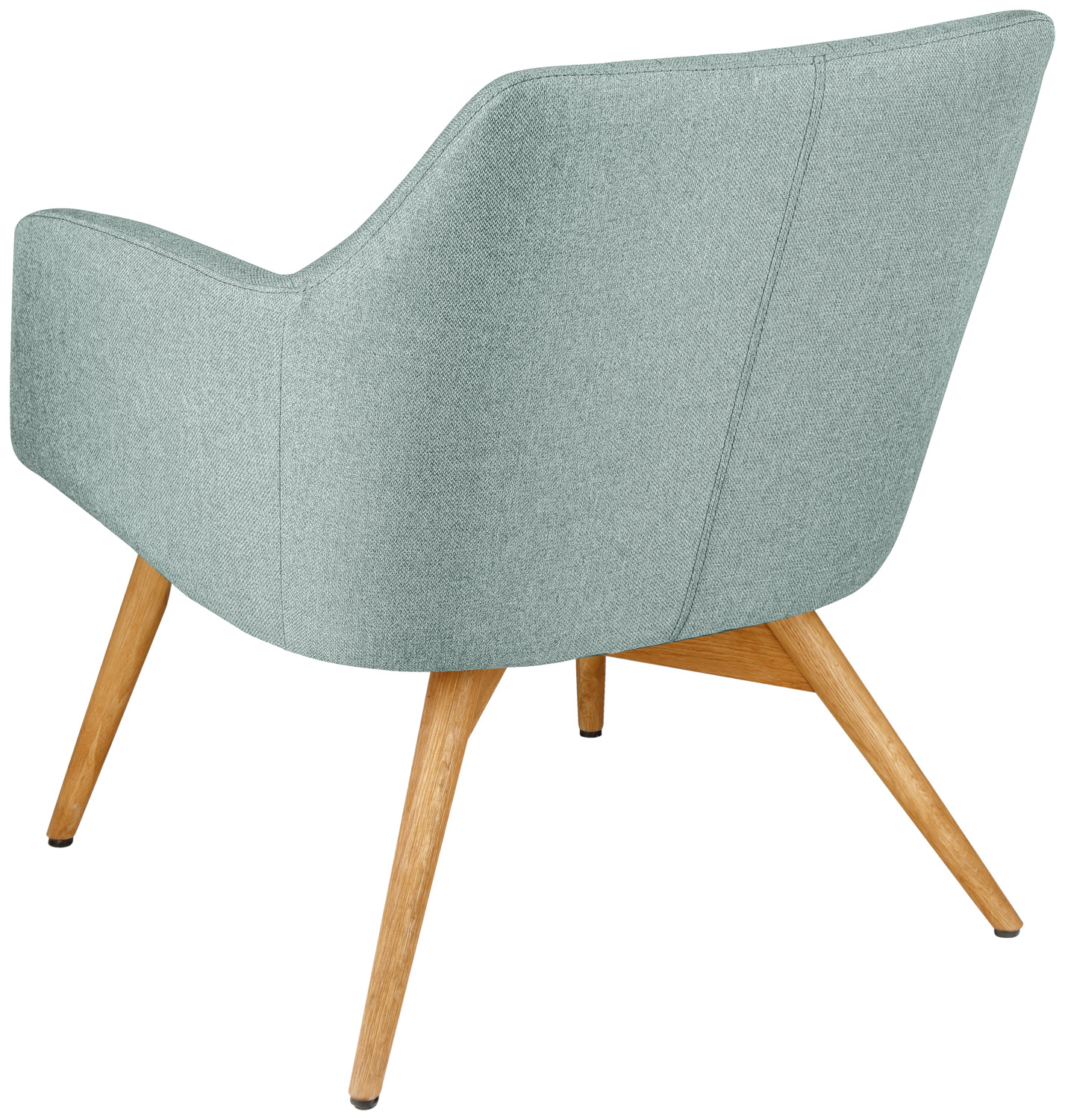 VEGA Arne Lounge Armchair, Solid Oiled Oak Frame, Polyester Fabric Seat, 65x76x75.5 cm, FSC-certified, Light-blue
