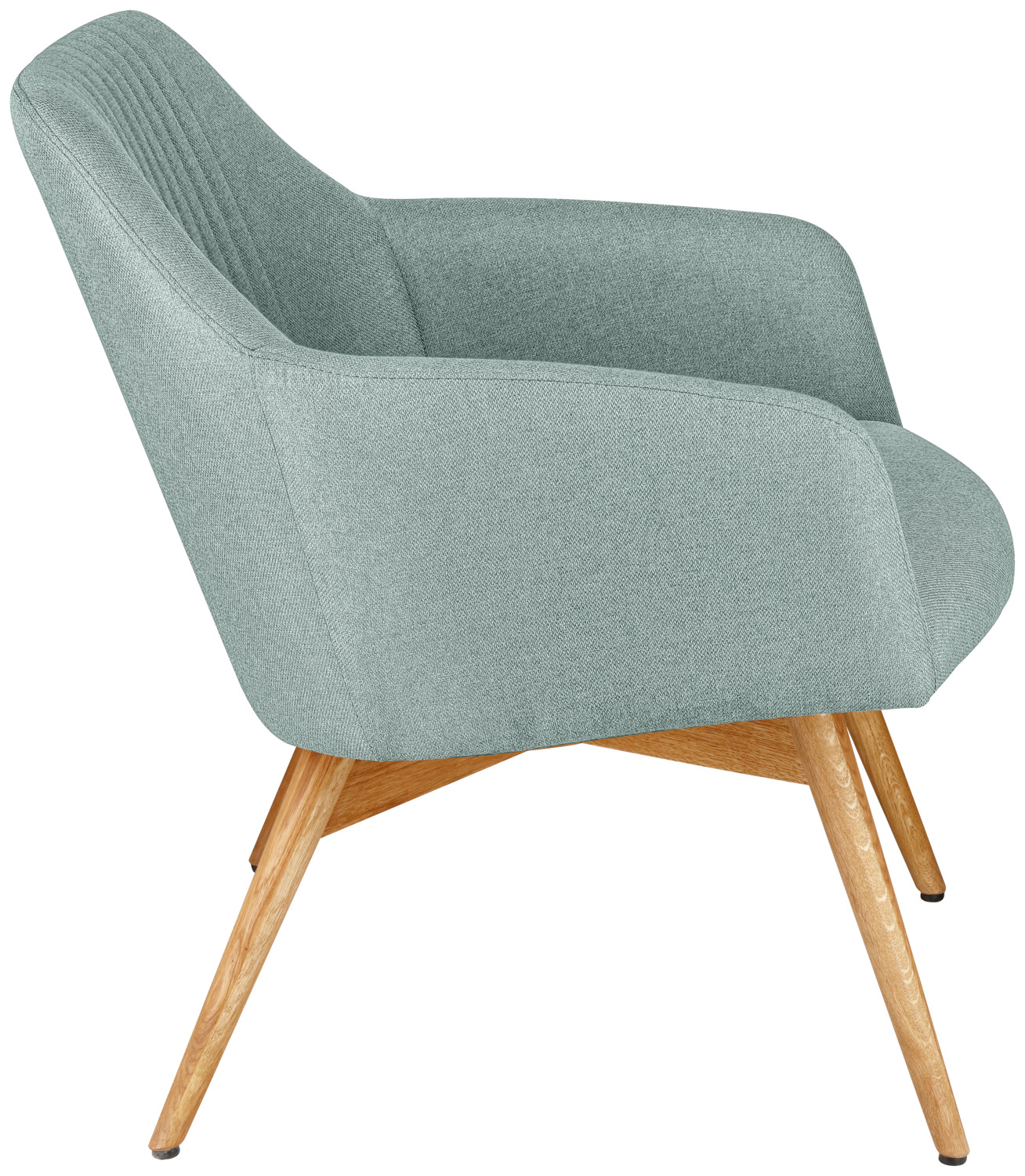 VEGA Arne Lounge Armchair, Solid Oiled Oak Frame, Polyester Fabric Seat, 65x76x75.5 cm, FSC-certified, Light-blue