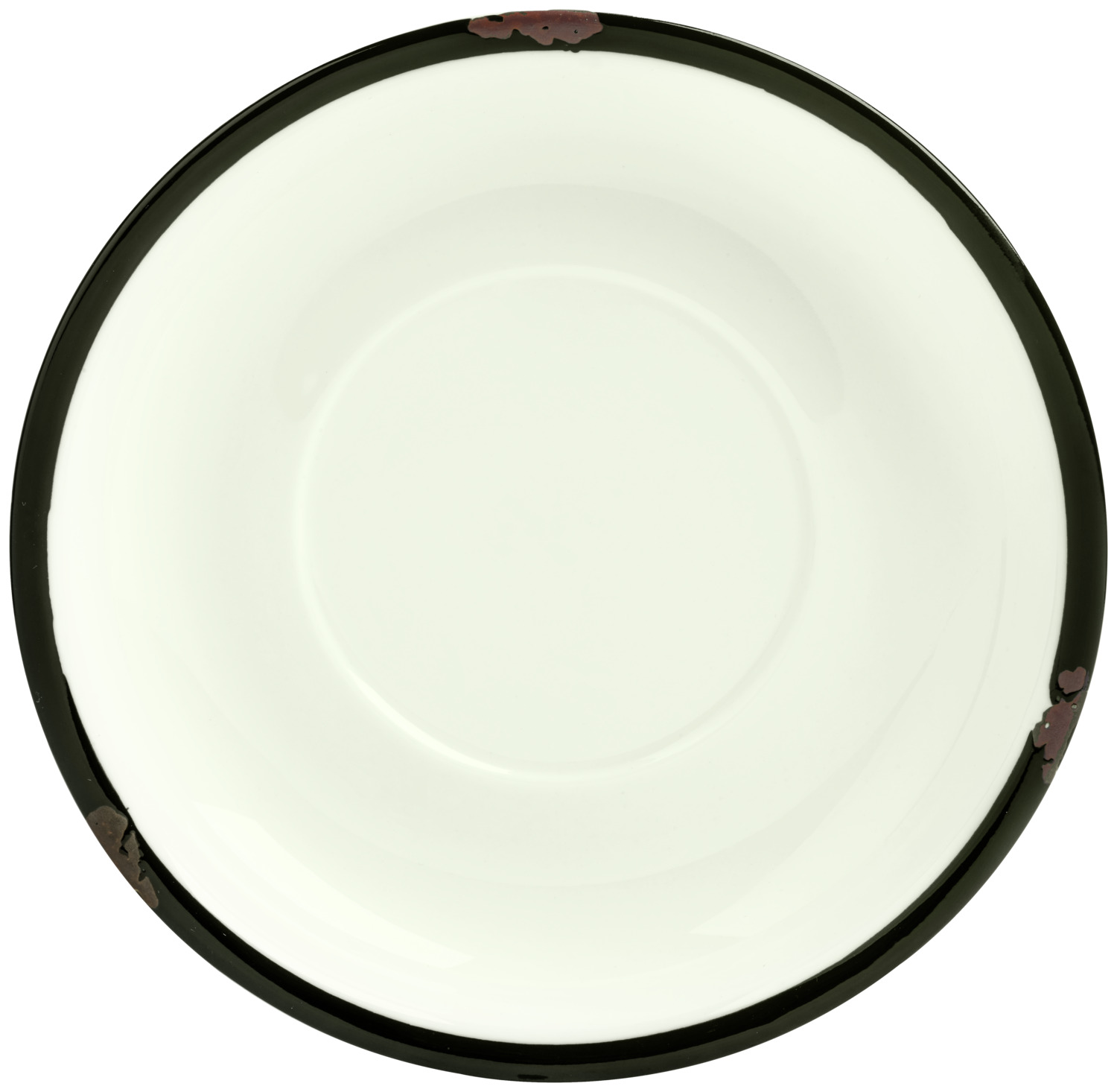 VEGA Liron Porcelain Coffee Saucer, Retro Cream White with Black Rim, Dishwasher and Microwave Safe