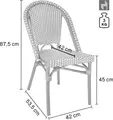 Scaun Bistro Exterior VEGA LUSINI Astoria, Albastru/Alb, Cadru din Aluminiu Vopsit in Praf, Rattan Plastic Rezistent la Intemperii, Stivuibil, Set de 2 piese