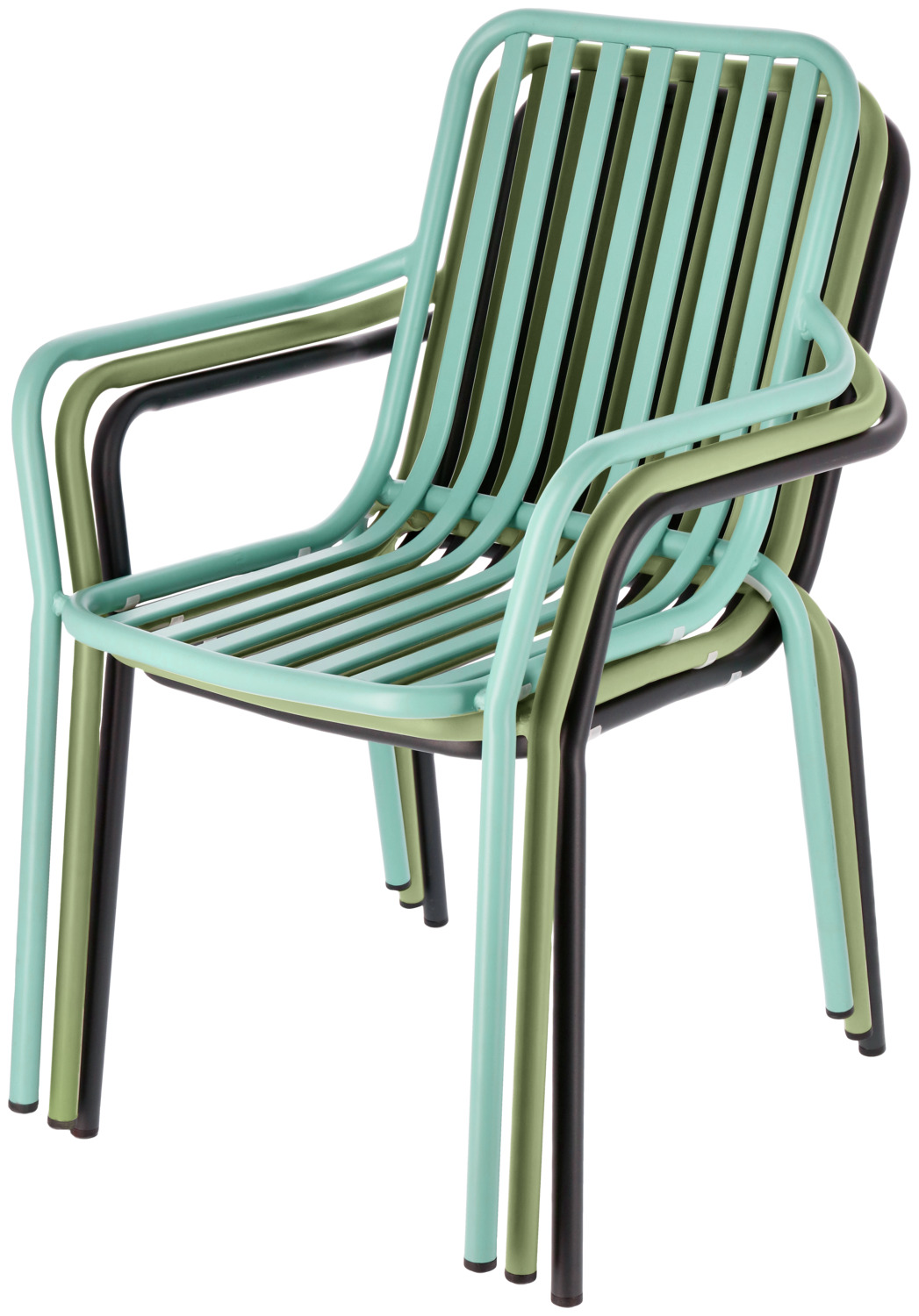 VEGA Merida Outdoor Stacking Chairs, Powder-coated Aluminum, Blue, Weatherproof UV-resistant, 57x64x85 cm, Set of 2