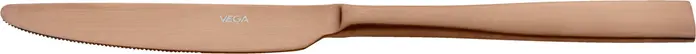 VEGA Falun Table Knife Set of 12, 13/0 Stainless Steel PVD-Coated Dinner Knives, Matt Copper, 23 cm Length, 3 mm Thickness