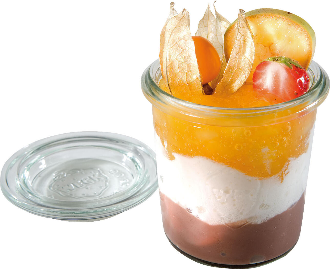 Borcane de Conserve WECK din Sticla 140ml Set de 12 Bucati Transparente cu Capac pentru Deserturi, Aperitive si Salate, Compatibile cu Masina de Spalat Vase