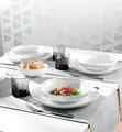 VEGA Ovalize Porcelain Bowls, White, 550 ml, 16 cm Diameter, Organic Shape, Dishwasher and Microwave Safe, Set of 6
