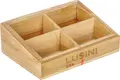 JVD Stylus Additional Sachet Tray, FSC-certified Water-resistant Bamboo, 4 Compartments, 15 x 10 x 5 cm, Brown, with 4 Protective Pads