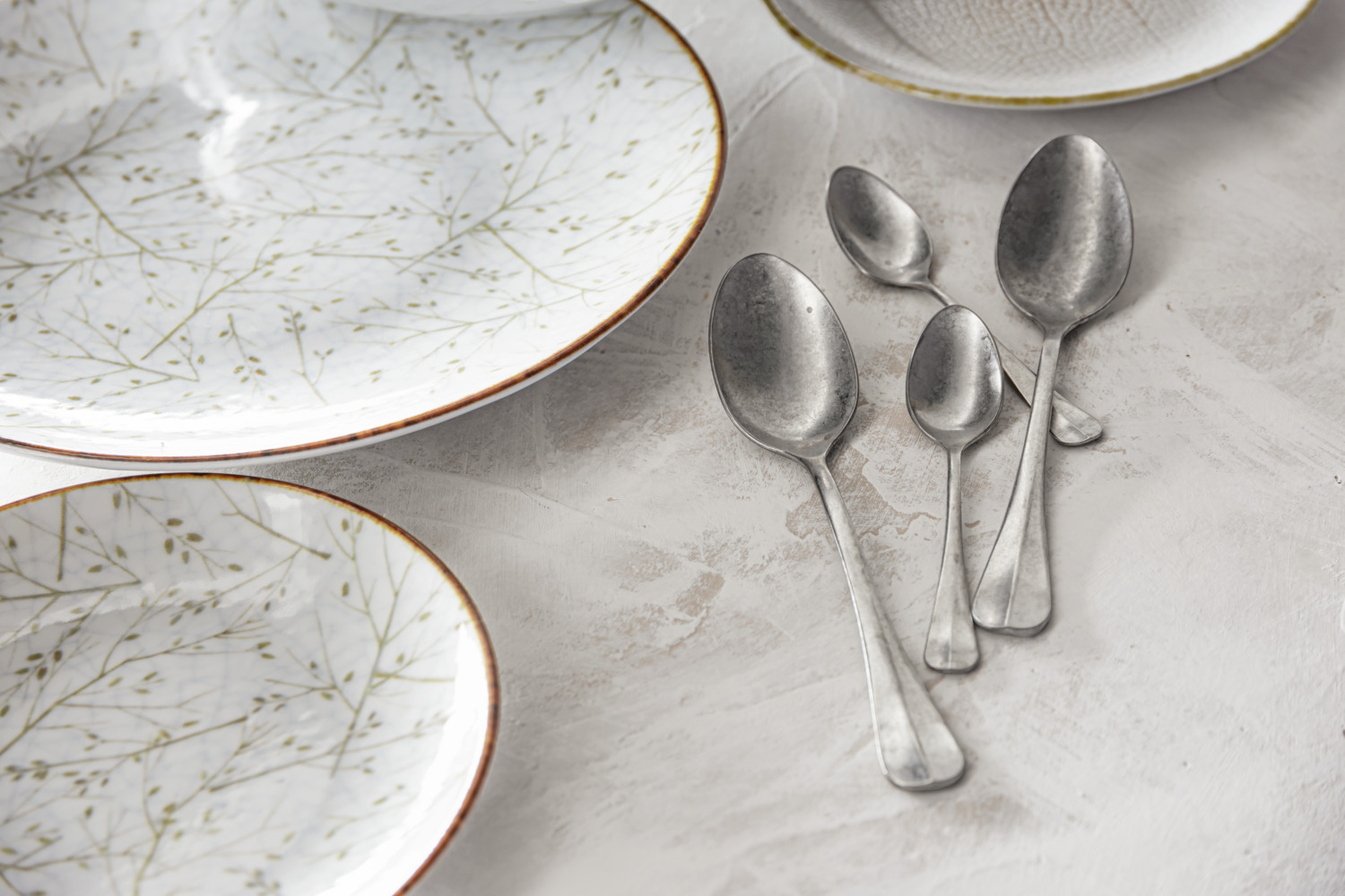 VEGA Memory Coffee Spoon Set of 12 Pieces, 18/10 Chrome-Nickel Stainless Steel, Patinated Effect Finish, 14 cm Length, Dishwasher Safe, Silver
