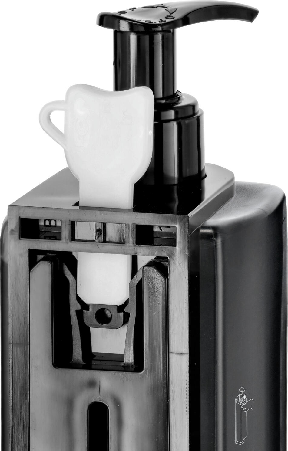 V-Touch Guest Love Dispenser Bottle Holder, Lockable Wall Mount with Adhesive Strip, Black, 18.8 cm Height, Set of 20 Pieces