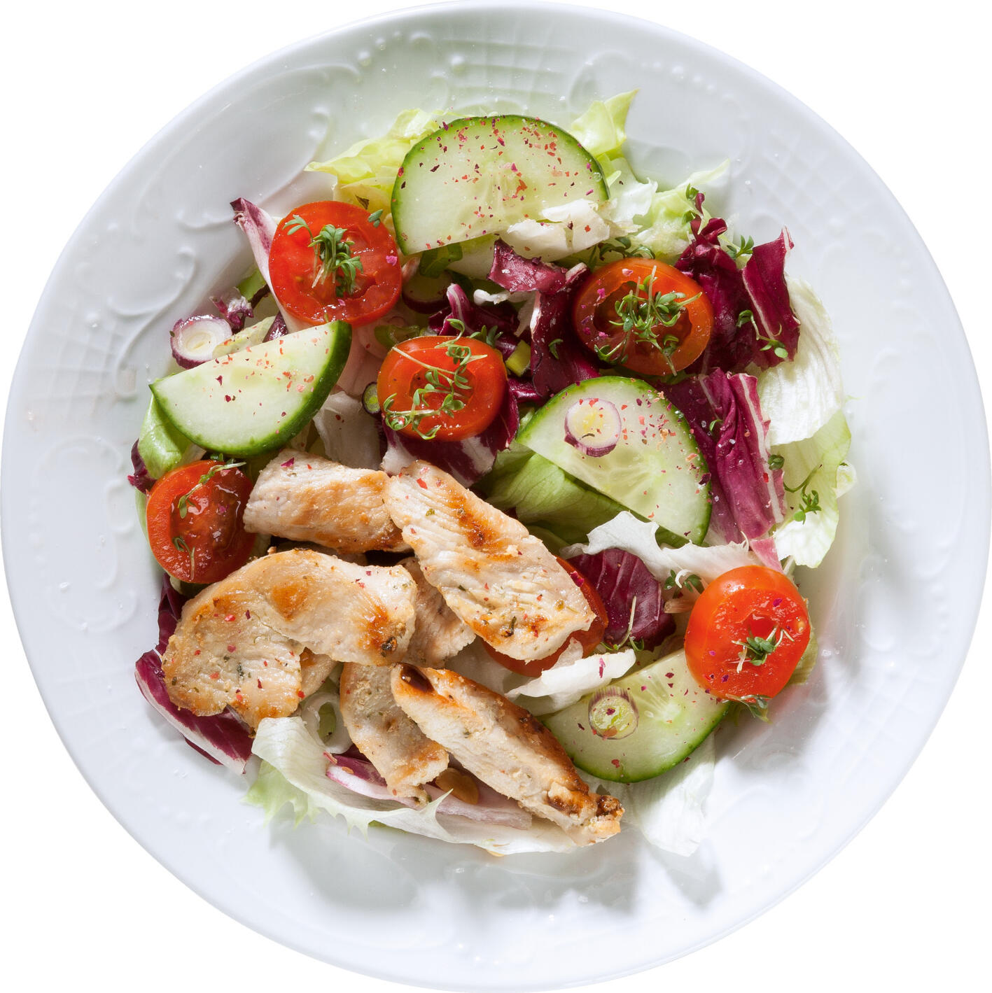 Pulsiva Sinfonie Deep Plate Set of 6, White Porcelain, 19 cm Diameter, 200 ml Capacity, Elegant Relief Design, Dishwasher and Microwave Safe