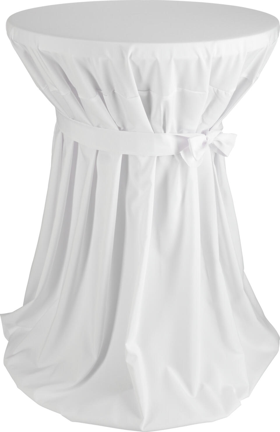 Masa bar rotunda PULSIVA Eventaro, Diametru 80cm, Inaltime 110cm, Blat HDPE Alb, Cadru Pliabil din Otel Vopsit in Culoare Gri, Rezistenta la Intemperii