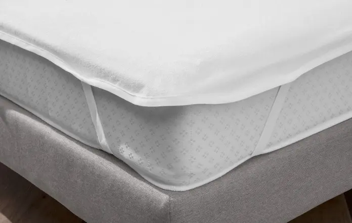 ERWIN M. LUSINI Protect Fixspann Mattress Protector, 90 x 200 cm, White, Terry Cloth Cotton Blend, Breathable Waterproof Polyurethane Membrane