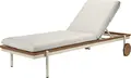 VEGA Rivan Sun Lounger, Aluminium Frame, 202x72x33 cm, Adjustable Backrest, Weatherproof and UV-resistant, with Castors, Beige