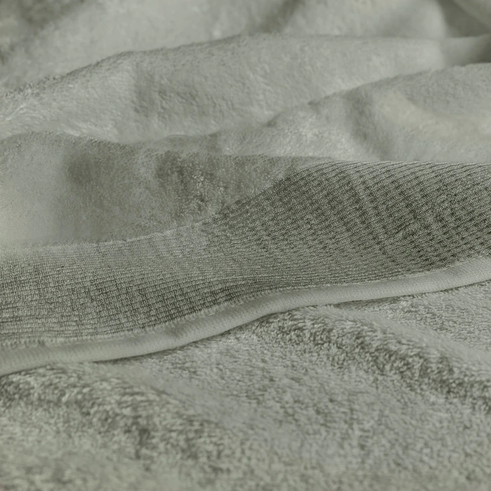 ERWIN M. LUSINI Balance Shower Towel, 70 x 200 cm, Grey, 600 g/m², Cotton and Bamboo Viscose Walk Terry, Silky Velvety Texture