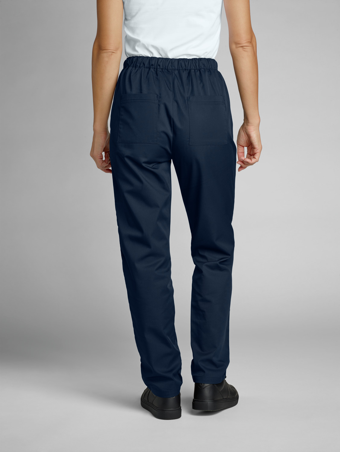 pantaloni bucatar femei Jobeline Vito, 65% poliester 35% bumbac, talie elasticata cu sfoara, buzunare laterale si spate, OEKO-TEX Standard 100