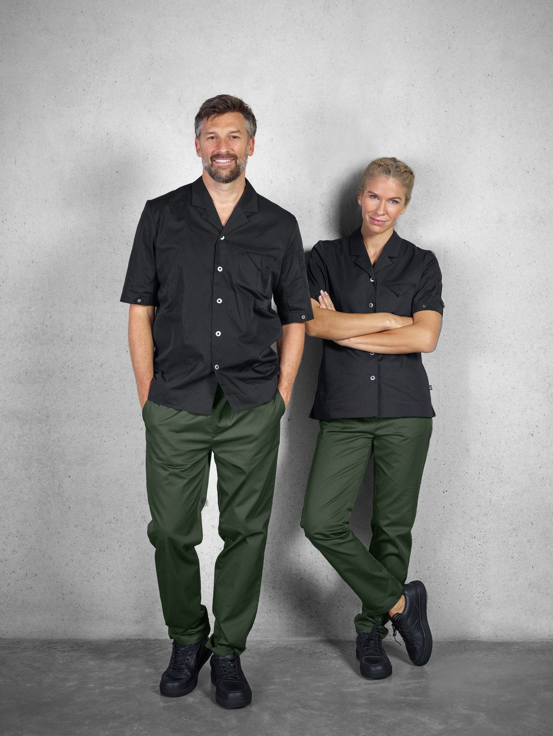 Jobeline Vito Women's Chef Trousers, 65% Polyester 35% Cotton, Elasticated Waistband with Ties, Side and Back Pockets, OEKO-TEX Standard 100