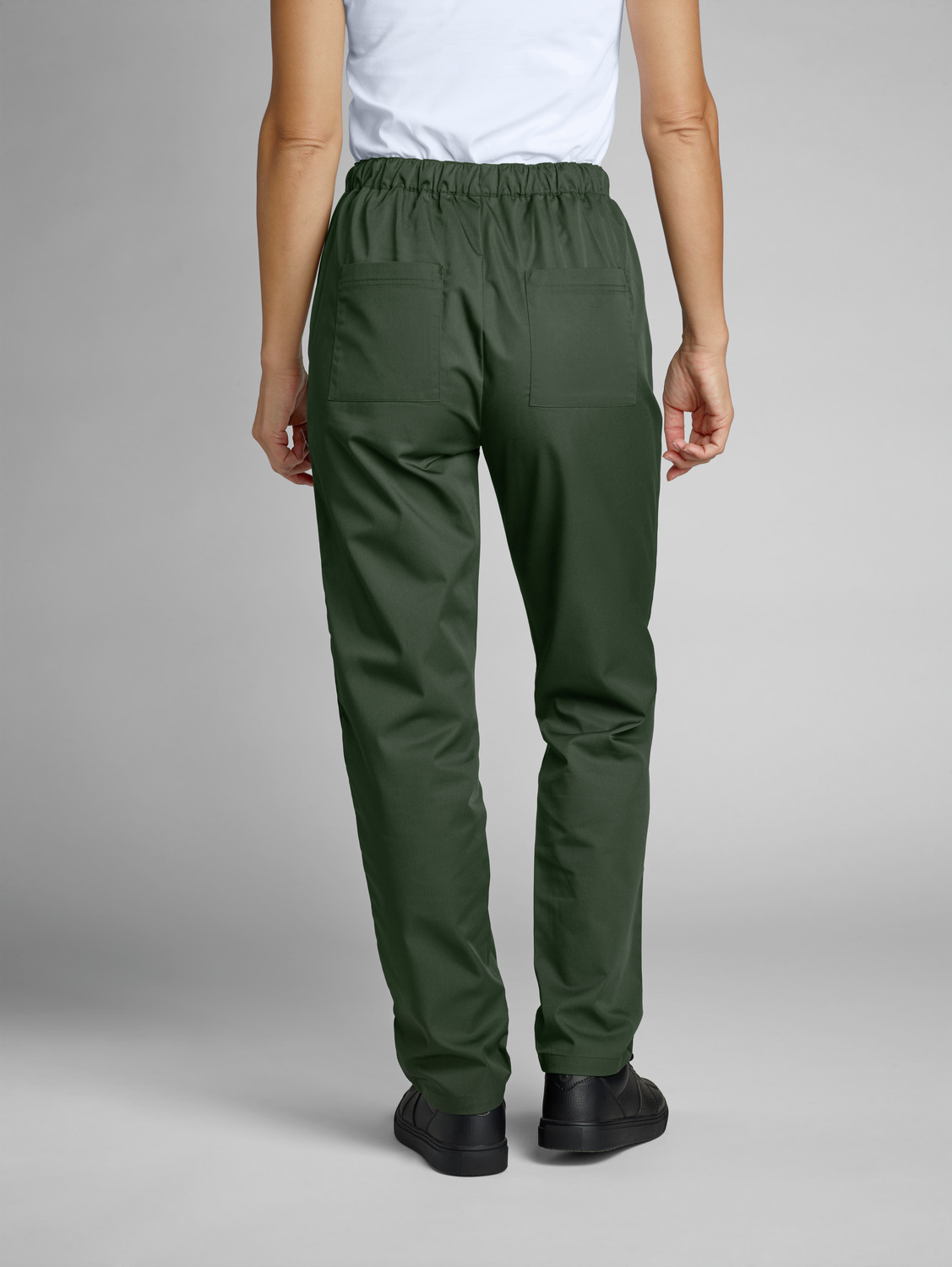 Jobeline Vito Women's Chef Trousers, 65% Polyester 35% Cotton, Elasticated Waistband with Ties, Side and Back Pockets, OEKO-TEX Standard 100