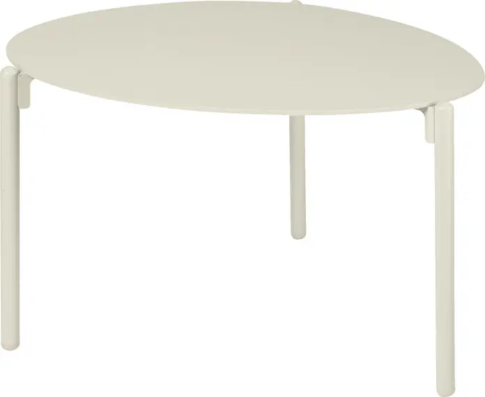 Masa laterala exterior VEGA Olin, Masa ovala mica din aluminiu, Rezistenta la intemperii si UV, 77.5 x 62 x 38.5 cm, Bej