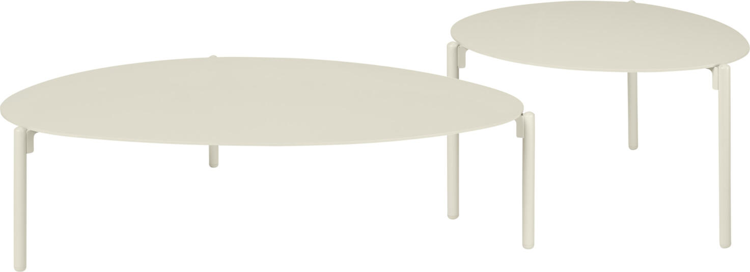Masa laterala exterior VEGA Olin, Masa ovala mica din aluminiu, Rezistenta la intemperii si UV, 77.5 x 62 x 38.5 cm, Bej