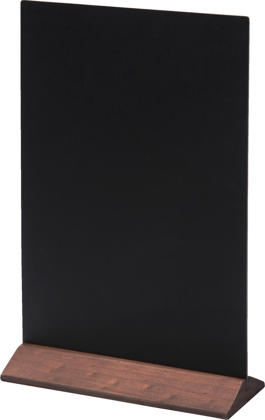 VEGA LUSINI Solutions GmbH Chalkboard table display Piccolo Kreidetafel-Tischaufsteller Piccolo Chalkboard table display Piccolo; 8x21x31 cm (LxWxH); dark-brown; 2 piece / pack Kreidetafel-Tischaufsteller Piccolo; 8x21x31 cm (LxBxH); dunkelbraun; 2 Stück / Pack Table stand made of plastic, can be written on both sides with chalk markers. With stand made of solid beech wood, stained and varnished. Tischaufsteller aus Kunststoff, beidseitig mit Kreidemarkern beschriftbar. Mit Standfläche aus massivem Buchenholz, gebeizt und lackiert.