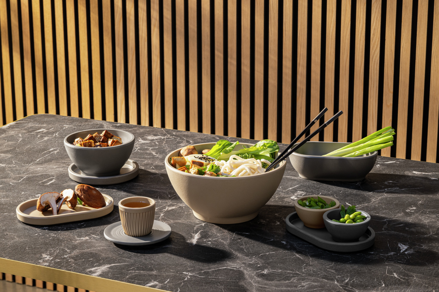 VEGA Kanas Round Melamine Plates, 14 cm Diameter, Beige, Impact-Resistant and Break-Resistant, Dishwasher Safe, Set of 6