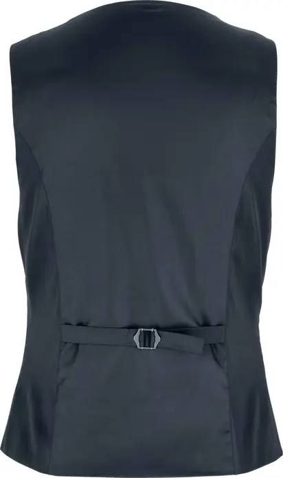 Vest Jobeline Charleston pentru femei, Mărime 48, Vestă Croită Albastru-Gri, 100% Poliester cu Model Herringbone, Închidere cu 4 Butone, 3 Buzunare