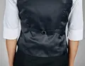 Vest Jobeline Charleston pentru femei, Mărime 48, Vestă Croită Albastru-Gri, 100% Poliester cu Model Herringbone, Închidere cu 4 Butone, 3 Buzunare