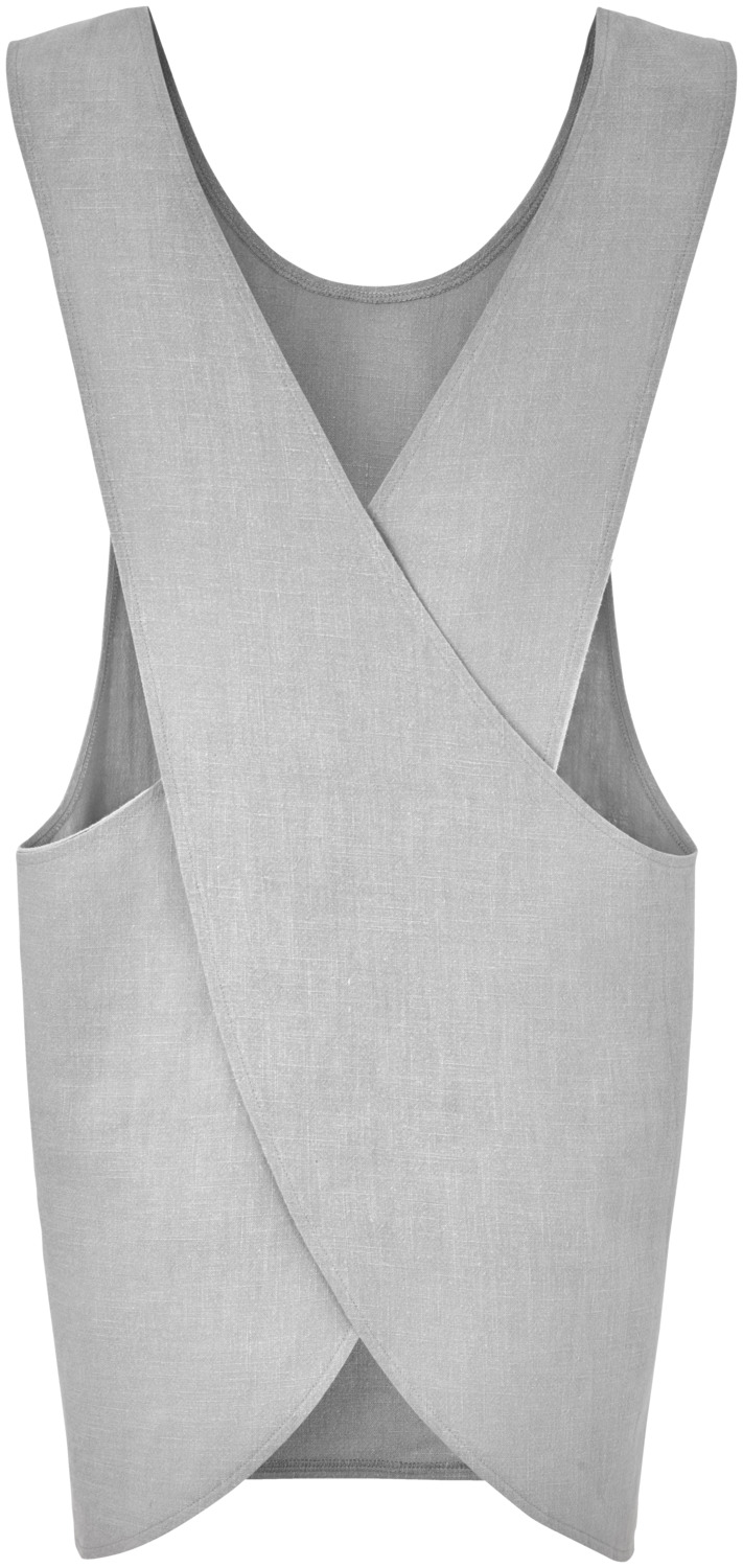 Jobeline Ramie Apron, Light Grey, 70x114 cm, 87% Ramie 13% Cotton, Lightweight Tear-Resistant Fabric, Multiple Pockets, 250 g/m², Professional Workwear