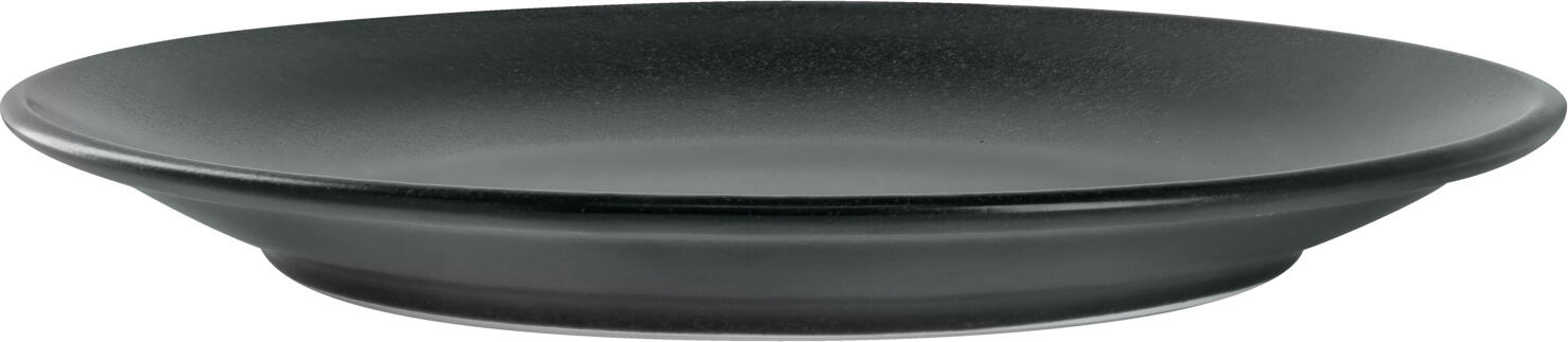 VEGA Masca Flat Plates, Set of 6, 28 cm, Matt Black Porcelain, Professional Robust Catering Dinnerware, Dishwasher and Microwave Safe