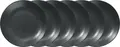 VEGA Masca Flat Plates, Set of 6, 28 cm, Matt Black Porcelain, Professional Robust Catering Dinnerware, Dishwasher and Microwave Safe