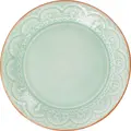 Farfurii Plate PULSIVA Indie din Porțelan, Mint, Diametru 26 cm, Înălțime 2.8 cm, cu Aspect Ceramic, Rotunde, Sigure la Mașina de Spălat Vase și Cuptor cu Microunde, Set de 4 piese