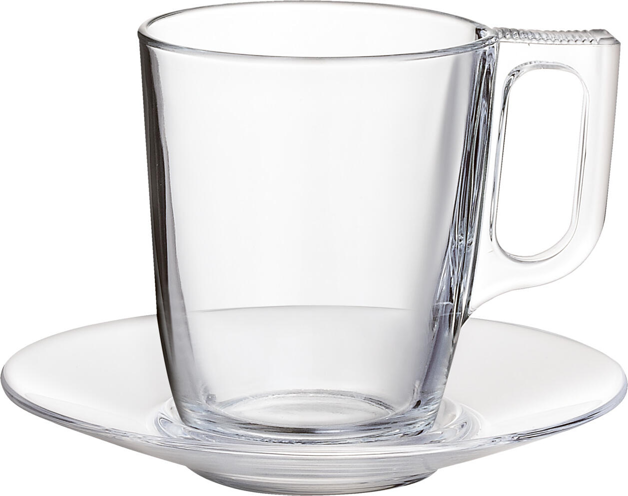 Set de 6 cești de cafea Arcoroc Galicia, 250 ml din sticlă securizată, transparente, cu pereți groși și robuste, sigure pentru mașina de spălat vase