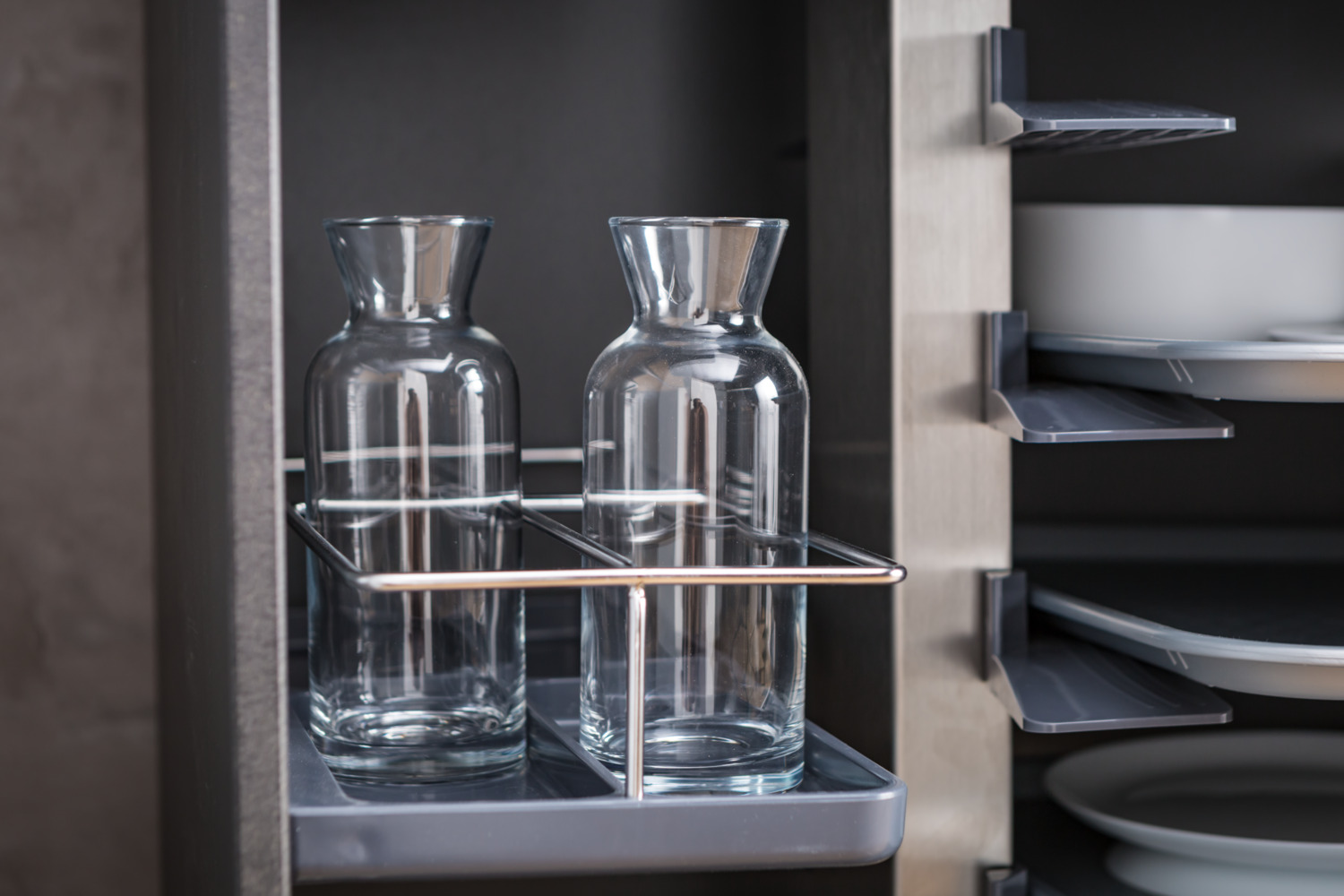 Pasabahce Village Glass Carafe Set of 6, 730 ml Transparent Decanters, Heavy Quality Modern Glassware, Dishwasher Safe, 20.3 cm Height