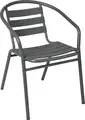 Set de 4 scaune de exterior stivuibile PULSIVA Malvena, Aluminiu Vopsit Electrostatic, Rezistente la UV si Intemperii, Antracit, 52x59x72 cm