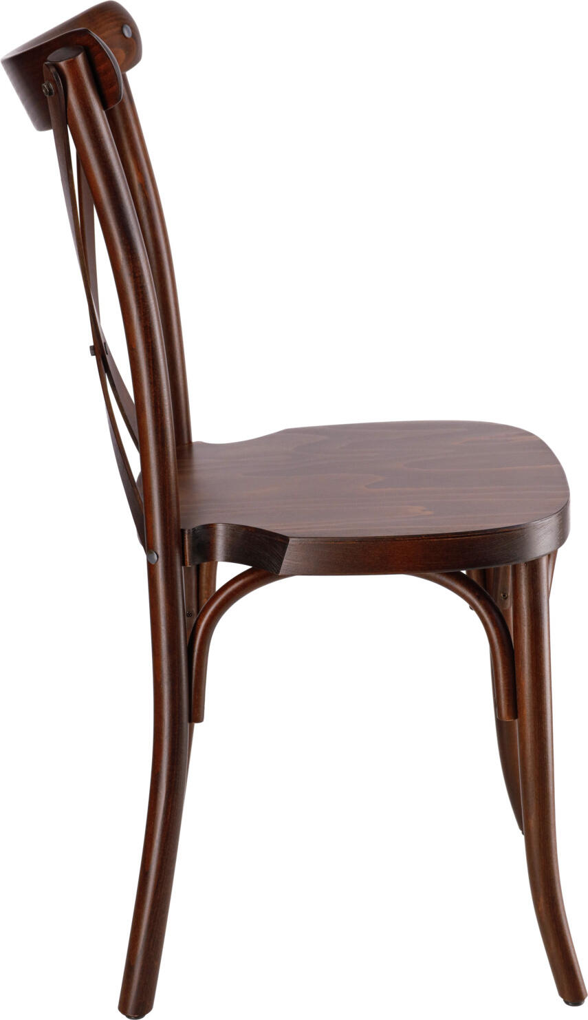 VEGA Bentwood Crossback Chairs, Solid Beech Wood, Stackable, Walnut Color, 41 x 41.5 x 89 cm, FSC-certified, Set of 2
