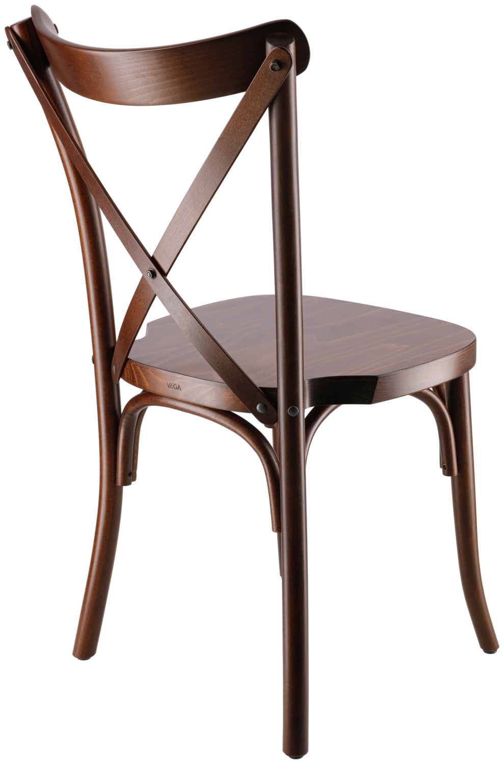 VEGA Bentwood Crossback Chairs, Solid Beech Wood, Stackable, Walnut Color, 41 x 41.5 x 89 cm, FSC-certified, Set of 2