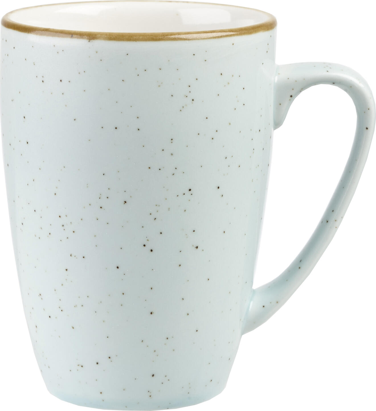 Churchill Churchill China (UK) ltd. Mug Stonecast Duck Egg Becher Stonecast Duck Egg Mug Stonecast Duck Egg; 340 ml, 10.6x11 cm (ØxH); light-blue/brown; 12 piece / pack Becher Stonecast Duck Egg; 340 ml, 10.6x11 cm (ØxH); hellblau/braun; 12 Stück / Pack Rustic charm with an astounding effect — hand-decorated and individually inspired by the changing of the seasons, add warmth and rustic style to your table with this versatile hand-painted design, available in 15 stunning colors. Der Becher für die Gastronomie Stonecast „Duck Egg“ von Churchill ist vielseitig einsetzbar für Heiß- und Kaltgetränke im professionellen Service. Als funktionaler Stonecast Duck Egg Becher überzeugt er durch Langlebigkeit und modernes Design. Ideal als Becher für Restaurants und Cafés.