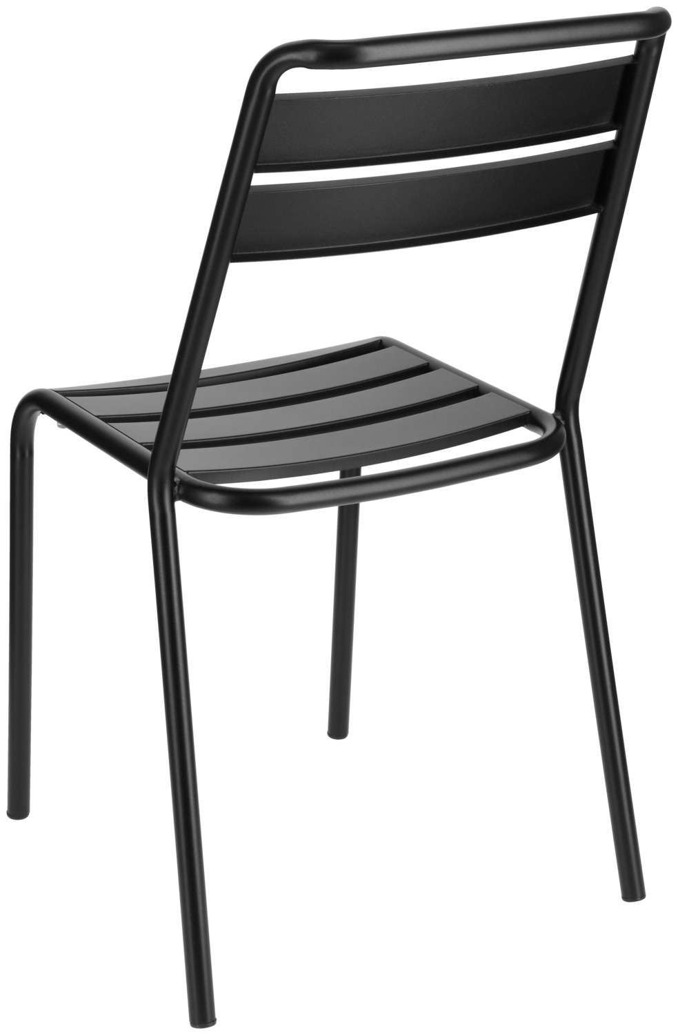 Pulsiva Sentra Outdoor Stacking Chairs, Set of 4, Color: Black Steel, E-coating and Powder Coated, UV-resistant, 57x47x83 cm