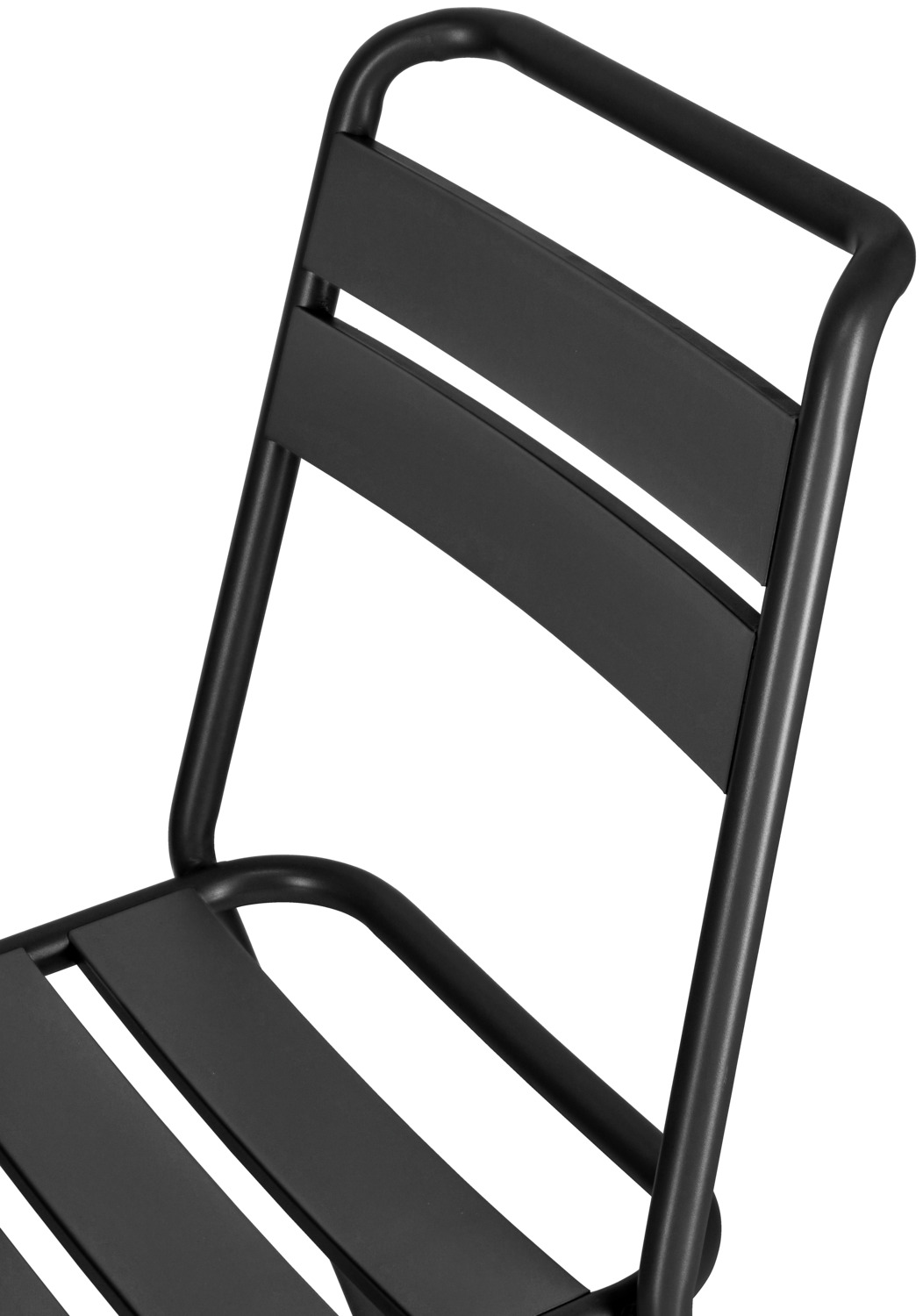 Pulsiva Sentra Outdoor Stacking Chairs, Set of 4, Color: Black Steel, E-coating and Powder Coated, UV-resistant, 57x47x83 cm