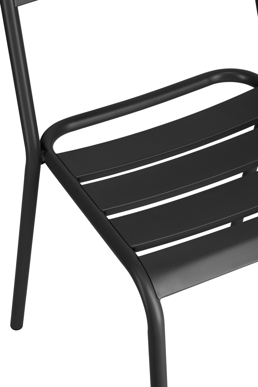 Pulsiva Sentra Outdoor Stacking Chairs, Set of 4, Color: Black Steel, E-coating and Powder Coated, UV-resistant, 57x47x83 cm