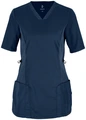 Jobeline Ally Women's Pull-On Tunic, V-Neck Medical Scrub Top with Drawstring Waist, Polyester-Cotton Piqué, 2 Patch Pockets, OEKO-TEX Certified