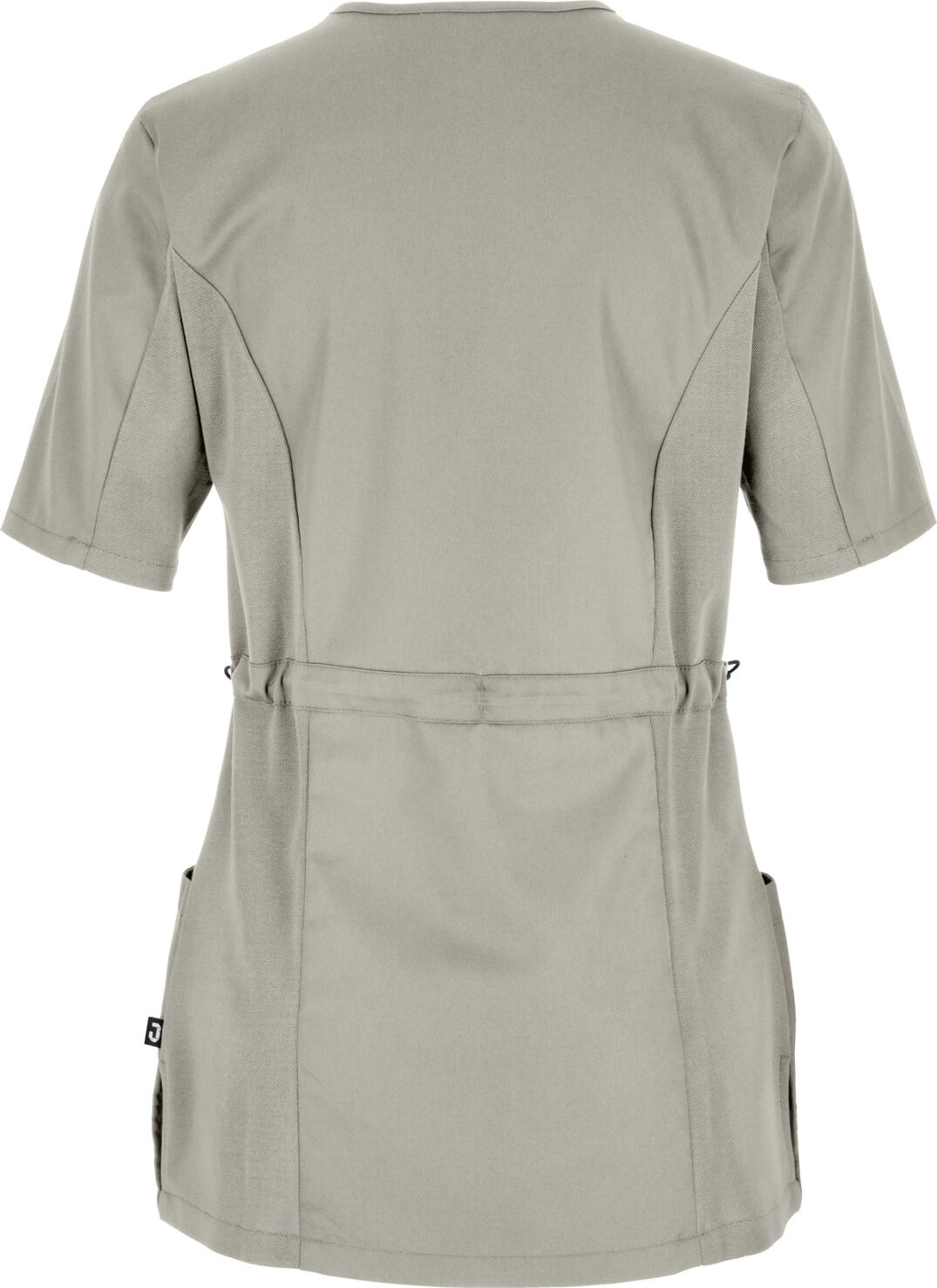 JOBELINE LUSINI Solutions GmbH Women's pull-on tunic Ally Damen Schlupfkasack Ally Women's pull-on tunic Ally; Size XL; stone-grey Damen Schlupfkasack Ally; Kleidergröße XL; steingrau 65% polyester, 35% cotton. 200 g/m². 60°C wash. Sporty women's slip-on tunic made from an extra-light and breathable fabric. With a V-neck and two large patch pockets, including two pen pockets above the hem. The side parts and the lower part of the sleeves are made from a breathable and elastic piqué material, which not only ensures an extremely comfortable fit, but also a particularly high level of breathability. With a slightly rounded hem and side slits. Whether straight or tailored cut, uncomplicated and quickly adjustable thanks to the waistband with drawstring at the back. With an extra long back. Back length: 72 cm for size 36. 65 % Polyester, 35 % Baumwolle. 150 g/m². 60°-Wäsche. Sportiver Damenschlupfkasack aus einem extraleichten und atmungsaktiven Gewebe. Mit V-Ausschnitt, sowie zwei großen aufgesetzten Taschen, inklusive zweier Stifttaschen über dem Saum. Die Seitenteile, als auch der untere Teil der Ärmel bestehen aus einem atmungsaktiven und elastischen Piqué Material, was nicht nur für eine äußerst bequeme Passform, sondern auch eine besonders hohe Atmungsaktivität sorgt. Mit leicht gerundetem Saum und seitlichen Schlitzen. Egal ob gerader oder taillierter Schnitt, unkompliziert und schnell einstellbar durch das Taillenband mit Tunnelzug im Rücken. Mit extra langer Rückenlänge. Rückenlänge: 72 cm in Gr. S
