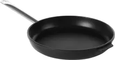 Frying pan Titanium Professional cast aluminium Bratpfanne Titanium Professional Aluminiumguss Frying pan Titanium Professional cast aluminium; 24x5.5 cm (ØxH); black Bratpfanne Titanium Professional Aluminiumguss; 24x5.5 cm (ØxH); schwarz Titanium Professional Frying Pan The Titanium Professional frying pan from HENDI has been specially developed for professional and demanding use. Thanks to its high-quality hard cast aluminium, this pan offers outstanding thermal conductivity and is ready for use in no time. Ideal for even frying, energy-efficient cooking and perfect results. The cast aluminium ensures rapid and even heat distribution. A titanium layer is incorporated between the aluminium body and the non-stick coating. This innovative double-layer process significantly extends the pan’s lifespan and offers additional protection against scratches and wear. The durable Whitford® Xylan non-stick coating is heat-resistant up to 250 °C and allows for low-fat frying without food sticking. At the same time, the pan is particularly easy to clean, making it ideal for everyday use in the kitchen and in the catering industry. The ergonomic handle, made from 18/10 stainless steel, stays pleasantly cool even at high temperatures and ensures safe handling. The pan is food-safe and designed for professional use. The Titanium Professional frying pan is suitable for use on gas, electric and ceramic hobs. Not suitable for: induction hobs and ovens. Not dishwasher-safe. Bratpfanne Titanium Professional Die Bratpfanne Titanium Professional von HENDI wurde speziell für den professionellen und anspruchsvollen Einsatz entwickelt. Dank hochwertigem hartem Aluminiumguss überzeugt diese Pfanne durch eine hervorragende Wärmeleitfähigkeit und eine besonders schnelle Einsatzbereitschaft. Ideal für gleichmäßiges Braten, energiesparendes Kochen und perfekte Ergebnisse. Der Aluminiumguss sorgt für eine schnelle und gleichmäßige Wärmeverteilung. Zwischen dem Aluminiumkörper und der Antihaftbeschichtung ist eine Titanium-Schicht eingearbeitet. Dieses innovative Doppelschichtverfahren erhöht die Lebensdauer der Pfanne deutlich und bietet zusätzlichen Schutz vor Kratzern und Abnutzung. Die langlebige Whitford® Xylan-Antihaftbeschichtung ist bis 250 °C temperaturbeständig und ermöglicht fettarmes Braten ohne Anhaften. Gleichzeitig ist die Pfanne besonders leicht zu reinigen, was sie ideal für den täglichen Einsatz in Küche und Gastronomie macht. Der ergonomische Edelstahlgriff aus 18/10 Edelstahl bleibt auch bei hohen Temperaturen angenehm kühl und sorgt für eine sichere Handhabung. Die Pfanne ist lebensmittelkonform und für den professionellen Gebrauch ausgelegt. Die Bratpfanne Titanium Professional ist für Gasherd, Elektroherd und für Ceran-/Glaskeramikherd geeignet. Nicht geeignet für: Induktionsherde und Backofen. Nicht spülmaschinengeeignet