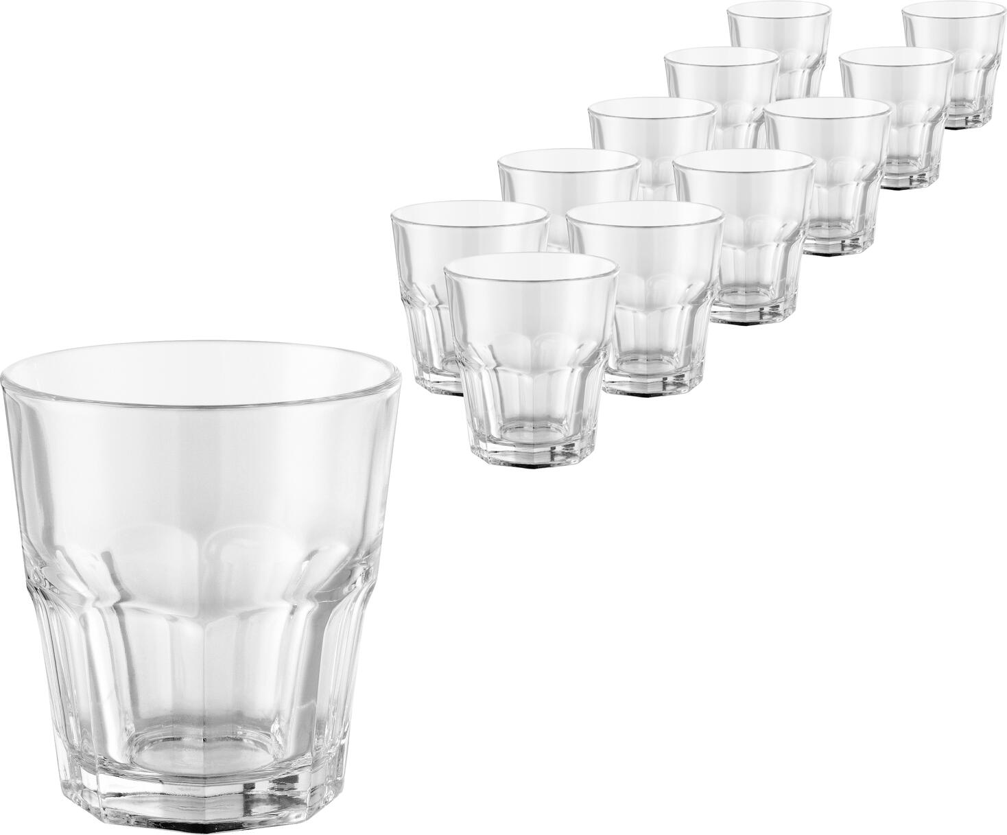 Pasabahce Casablanca S.O.F. Whisky Glasses, 250ml Tempered Glass, Stackable and Dishwasher Safe, Heavy Quality Robust Design, Set of 12 Pieces