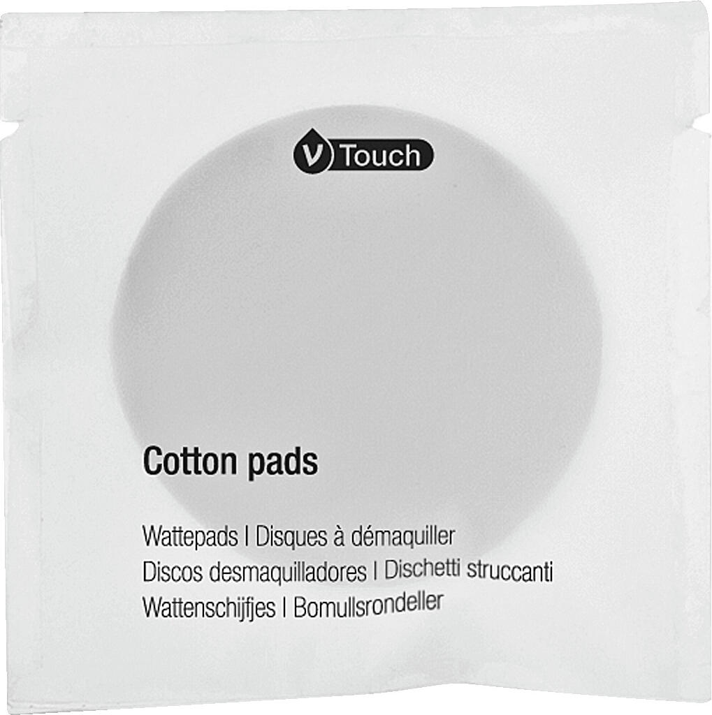 V-Touch LUSINI Solutions GmbH Hotel cotton pads V-Touch 4 pieces Hotel Wattepads V-Touch 4 Stk. Hotel cotton pads V-Touch 4 pieces; 6 cm (Ø); white; 250 piece / pack Hotel Wattepads V-Touch 4 Stk.; 6 cm (Ø); weiß; 250 Stück / Pack Soft cosmetic pads V-Touch made of absorbent cotton. Versatile use, for example, as cosmetic pads for removing makeup and dabbing. Always packed four pieces per sachet. Ideal for use in hotels and guesthouses. With its timelessly simple foil packaging, the V-Touch accessories series can be perfectly combined with all cosmetics series from VEGA. You receive the V-Touch cotton pads in a practical 250-pack, with four pads packed individually each. Weiche Kosmetikpads V-Touch aus Watte. Vielseitig verwendbar, zum Beispiel als Kosmetikpads zum Abschminken und Abtupfen. Immer vier Stück pro Tütchen verpackt. Ideal für die Nutzung in Hotels und Pensionen. Mit ihrer zeitlos schlichten Folienverpackung lässt sich die Accessoires-Serie V-Touch mit allen Kosmetik-Serien von VEGA perfekt kombinieren. Sie erhalten die Wattepads V-Touch im praktischen 250er-Paket, wobei je vier Pads einzeln verpackt sind.