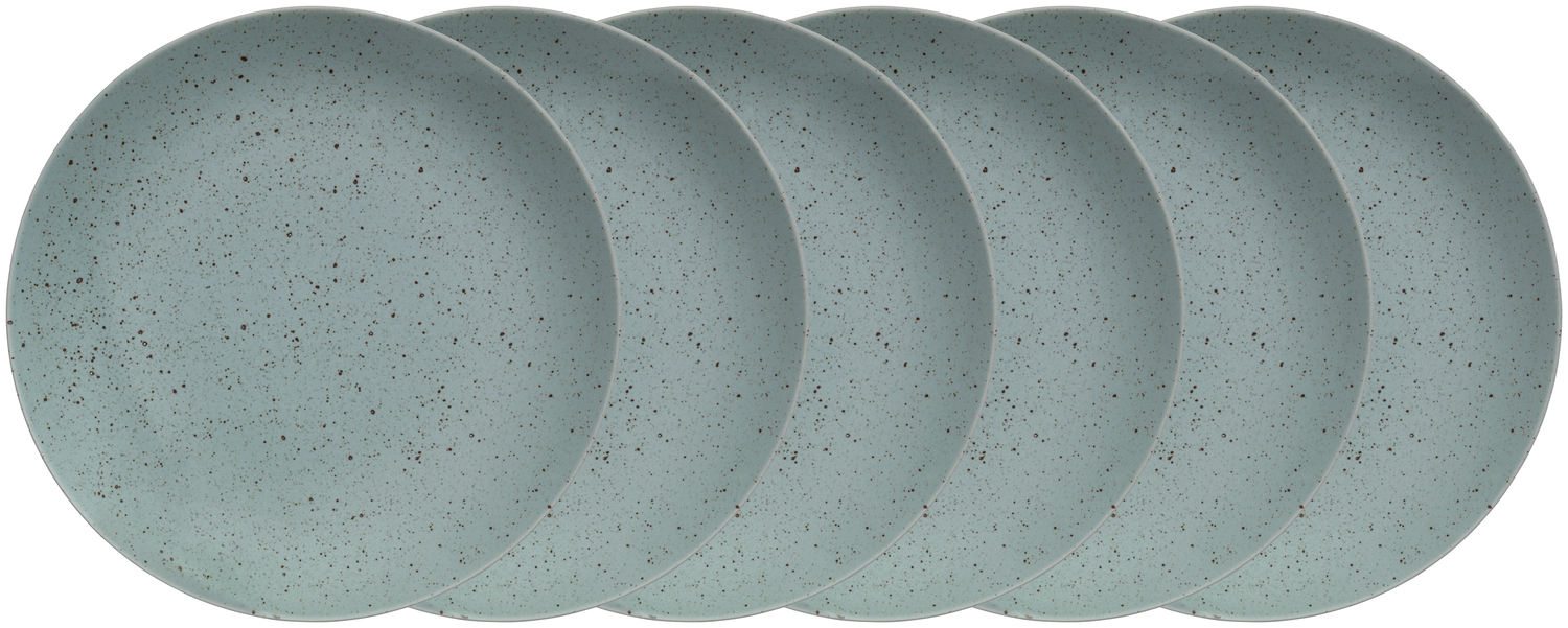 VEGA LUSINI Solutions GmbH Plate Alessia flat Teller Alessia flach Plate Alessia flat; 26 cm (Ø); turquoise; round; 6 piece / pack Teller Alessia flach; 26 cm (Ø); türkis; rund; 6 Stück / Pack Colored porcelain plates with irregular speckles. Without flag. Dishwasher safe and microwaveable. Farbige Teller aus Porzellan mit unregelmäßigen Sprenkeln. Ohne Fahne. Spülmaschinenfest und mikrowellengeeignet.